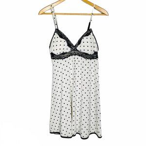 Victoria Secret Black/White Polka Dot Nightgown L